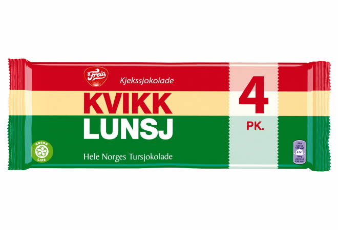 En pakke med Kvikk Lunsj 4-pakk.