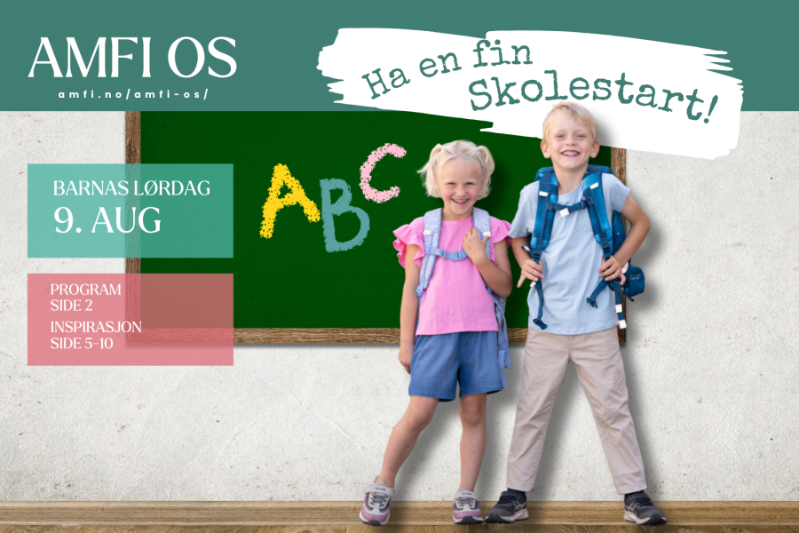 Gjør deg klar for skolestart med gode tilbud og morsomme aktiviteter for barna på AMFI Os. Se alt som skjer i skolestartmagasinet vårt!