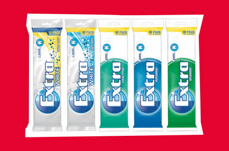 10-pakk Extra tyggis i ulike smaker