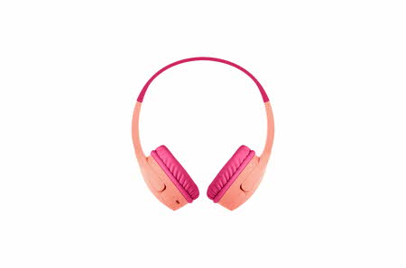 fersken og rosa hodetelefon for barn