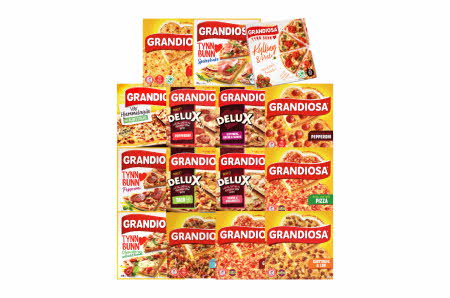 Stort utvalg fryst pizza fra Grandiosa