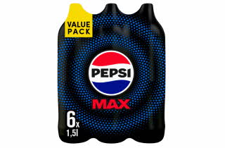 En 6-pakk med Pepsi Max flasker.