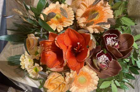 Blomsteroppsats jul orange