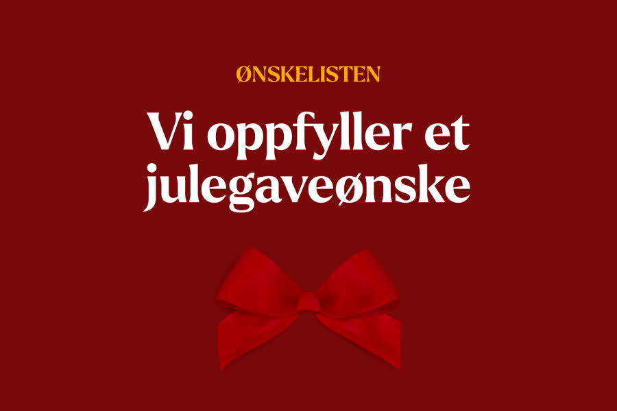 Grafisk bilde med teksten "Vi oppfyller et julegaveønske"