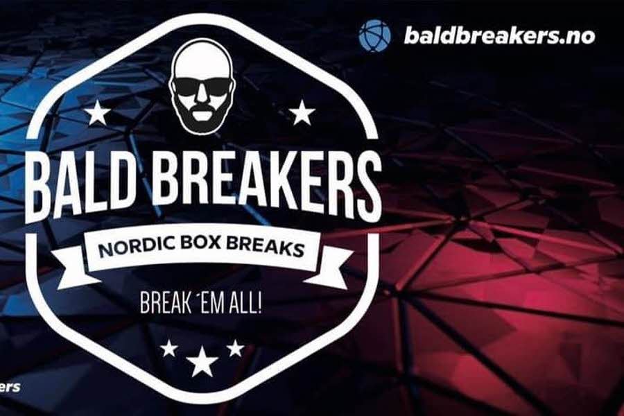 Logo for BaldBreakers, logoen har noen stjerner og et hode med skjegg og briller hvor det står deres navn Baldbreakers under. 