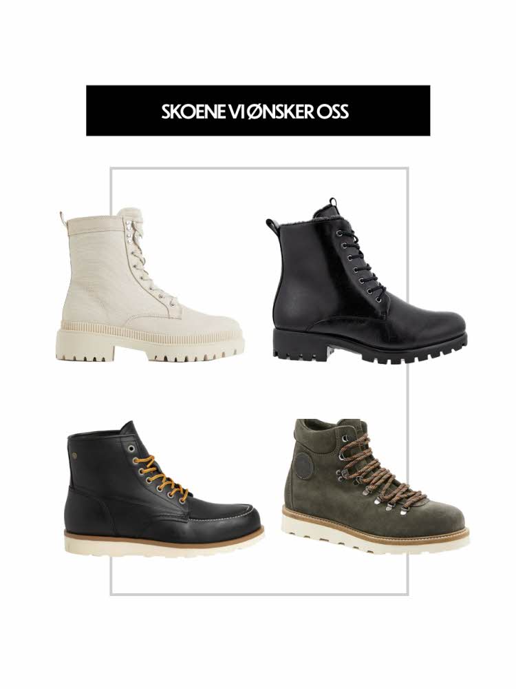 Skoene vi ønsker oss - fire ulike boots med snøring