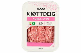 En pakke med Coop kjøttdeig