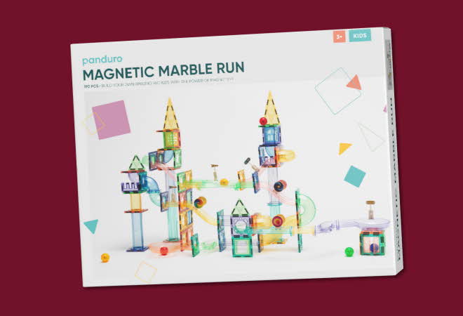 Panduro Magnetic Marble Run byggesett med 190 deler.
