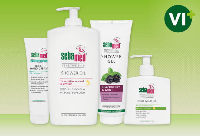 Et utvalg av produkter fra Sebamed