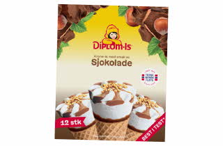 En boks med krone is sjokolade fra Diplom-Is.