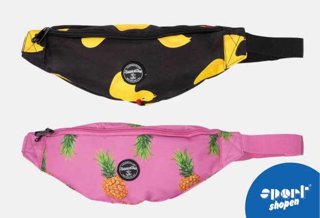 To rumpetasker fra Blount and Pool med badeender og ananas på
