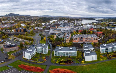 Oversiktsbilde over Sandvika.
