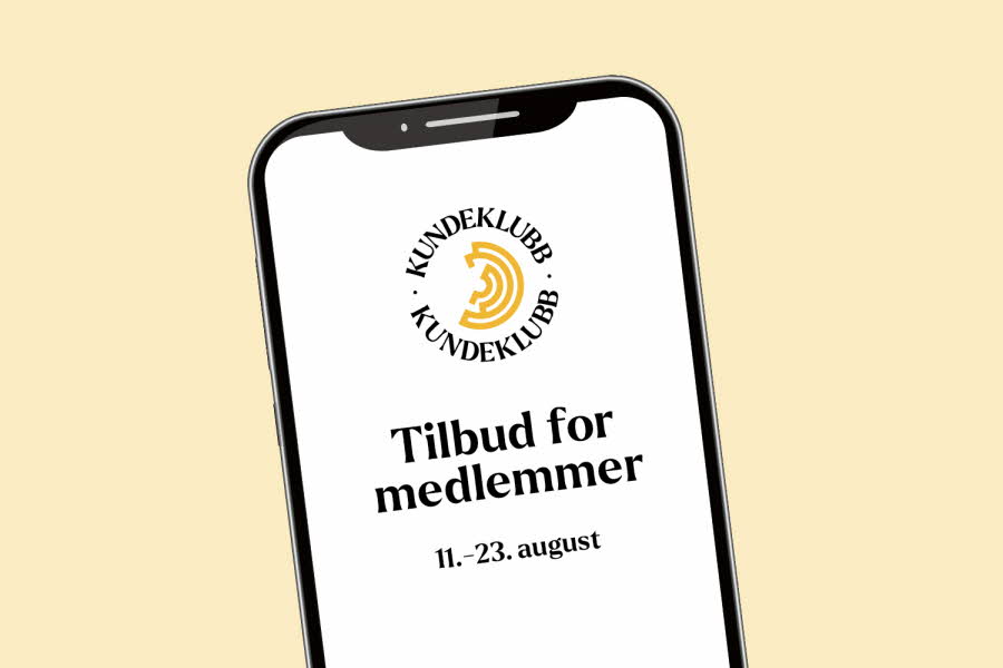 Mobilskjerm med teksten "tilbud for medlemmer"