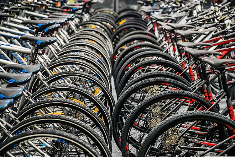 Sykler på rad og rekke