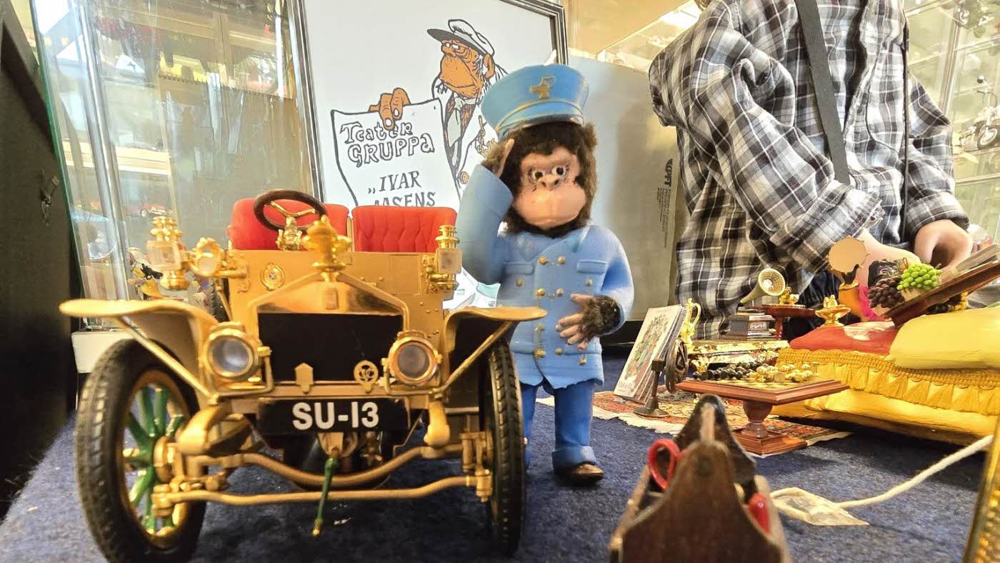 solan og ludvig hos ronalds leketøymuseum på åsane storsenter