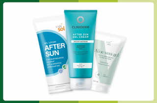 Tre after sun-produkter fra Vidi sol og Cliniderm.