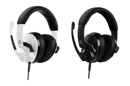 To headset fra Elkjøp ved siden av hverandre, en i sort og en i hvit