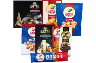 Ulike kjeks og snacks fra Sætre.