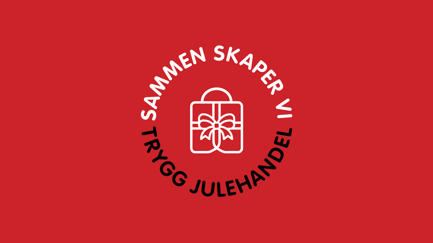 Emblem med teksten: Sammen skaper vi trygg julehandel