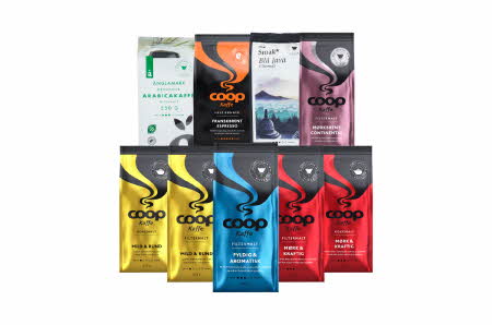 Stort utvalg Coop kaffe