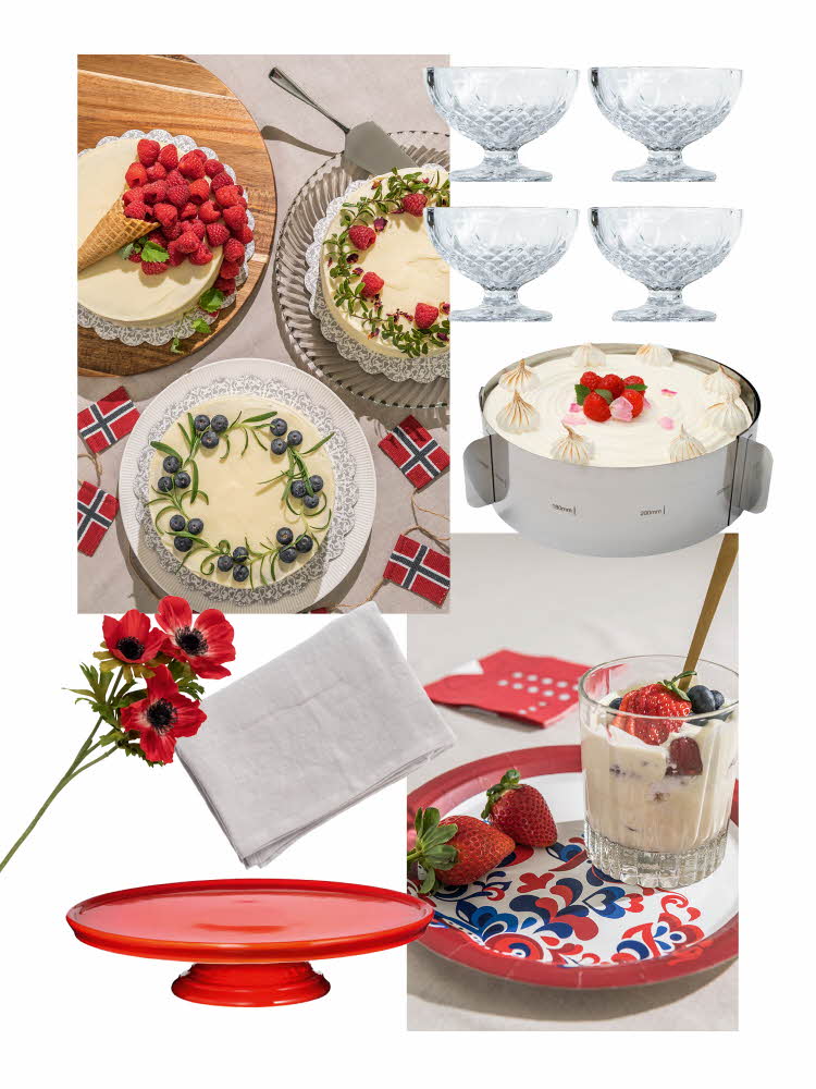 kakefat, dessertskåler, serveringsfat og bakeform