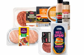 bilde av burger og tilbehör