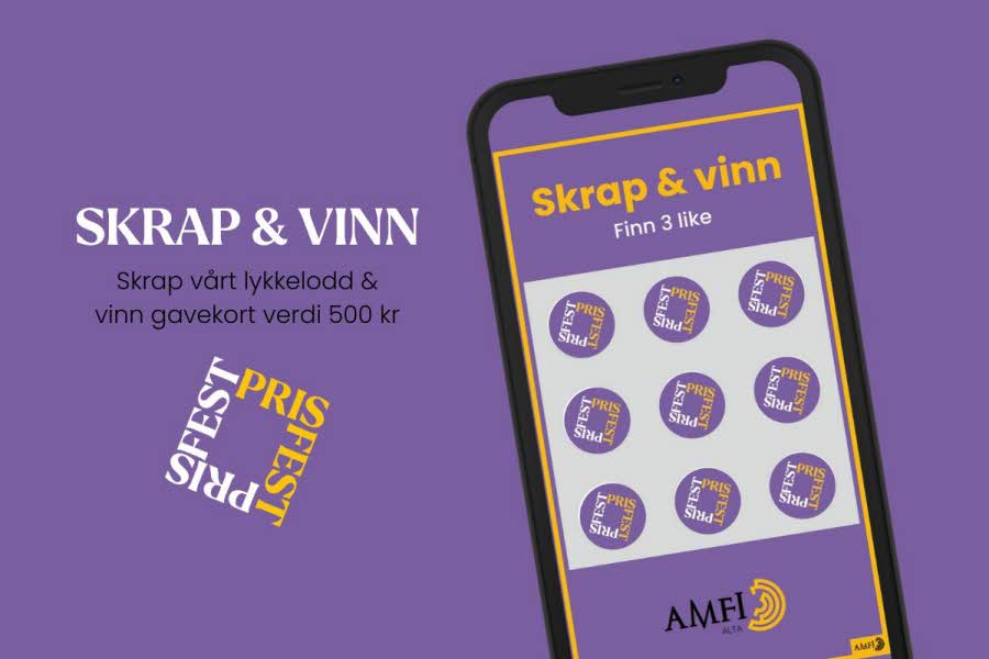 Bilde av skrapelodd med teksten skrap & vinn