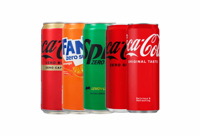 5 forskjellige smaker av brus på boks
