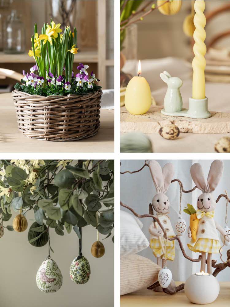 Blomster og påskepynt