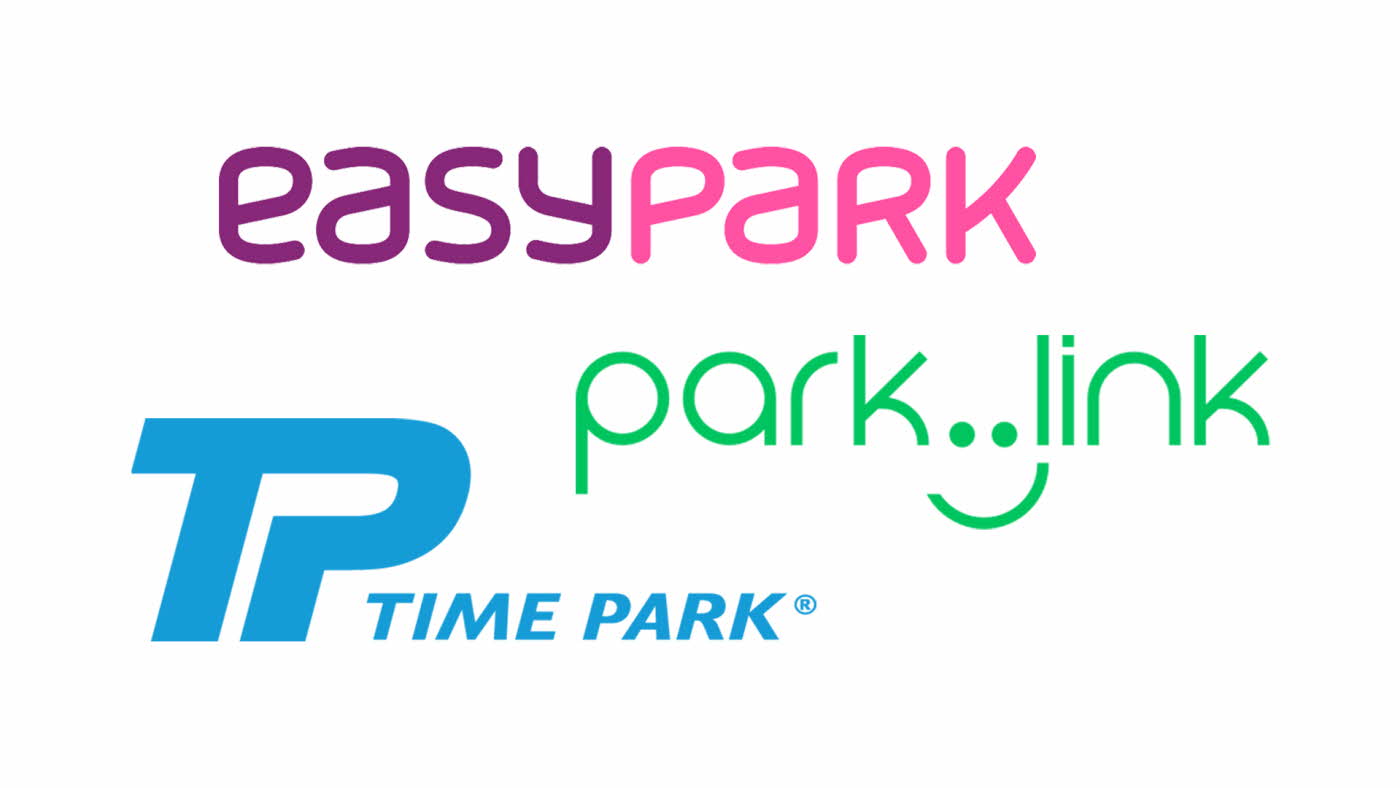 logo av EasyPark, Parklink og Time Park