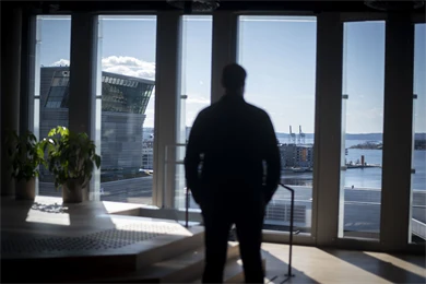 Utsikt fra kontor på Diagonalen. 