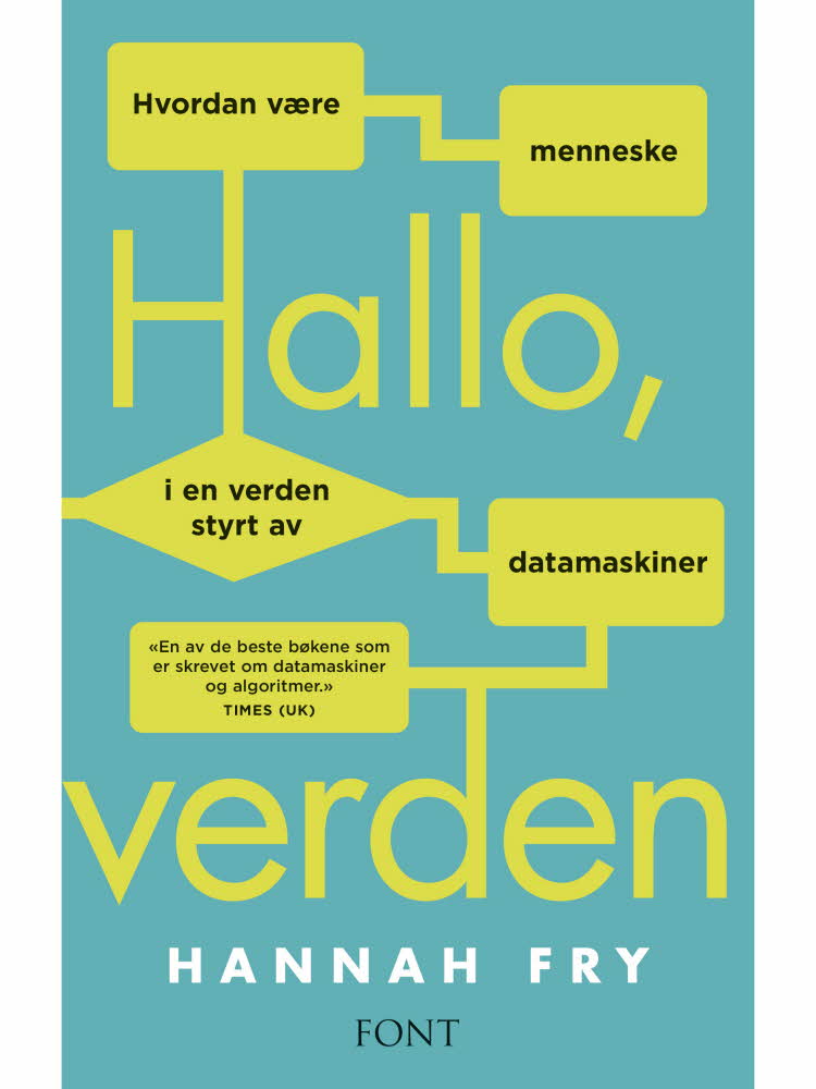 Forsiden på Hallo, verden av Hannah Fry i blå og grønn