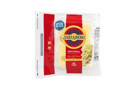 en pakke med Jarlsberg ost