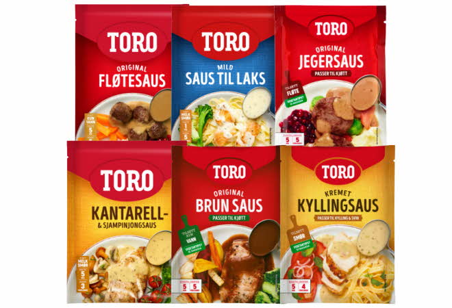 Flere Toro sauser til kjøtt, fisk og kylling.