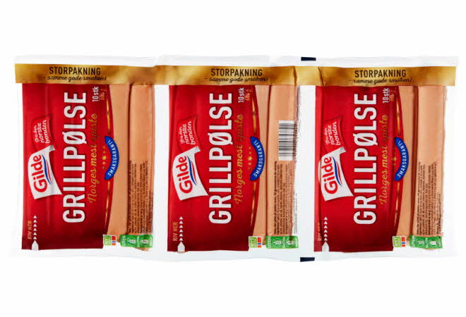 bilde på super pakke av grillpølse