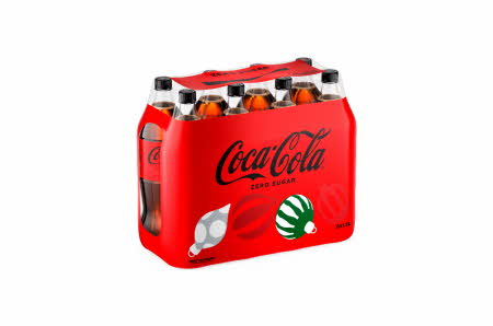 8-pakning med Coca-Cola uten sukker 1,5 liter