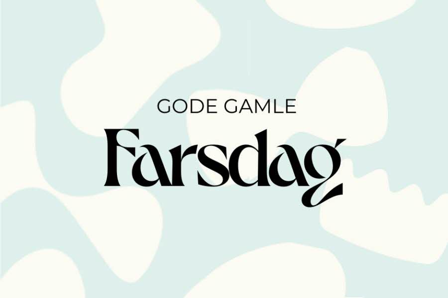Bilde som viser grafiske ikoner og tekst som sier "Gode gamle farsdag"