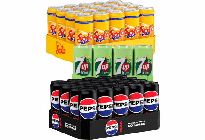 bilde på brus av pepsi, solo og 7up