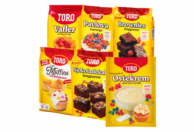 Seks forskjellige bakemikser fra Toro