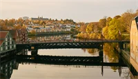 Flott utsikt fra kontoretasjen over Nidelva og Bybrua