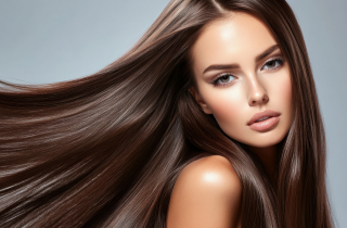 En kvinne som står hår-modell