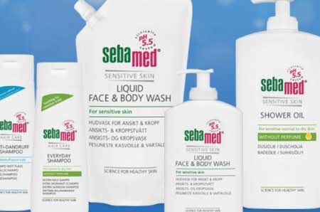 mange produkter fra sebamed