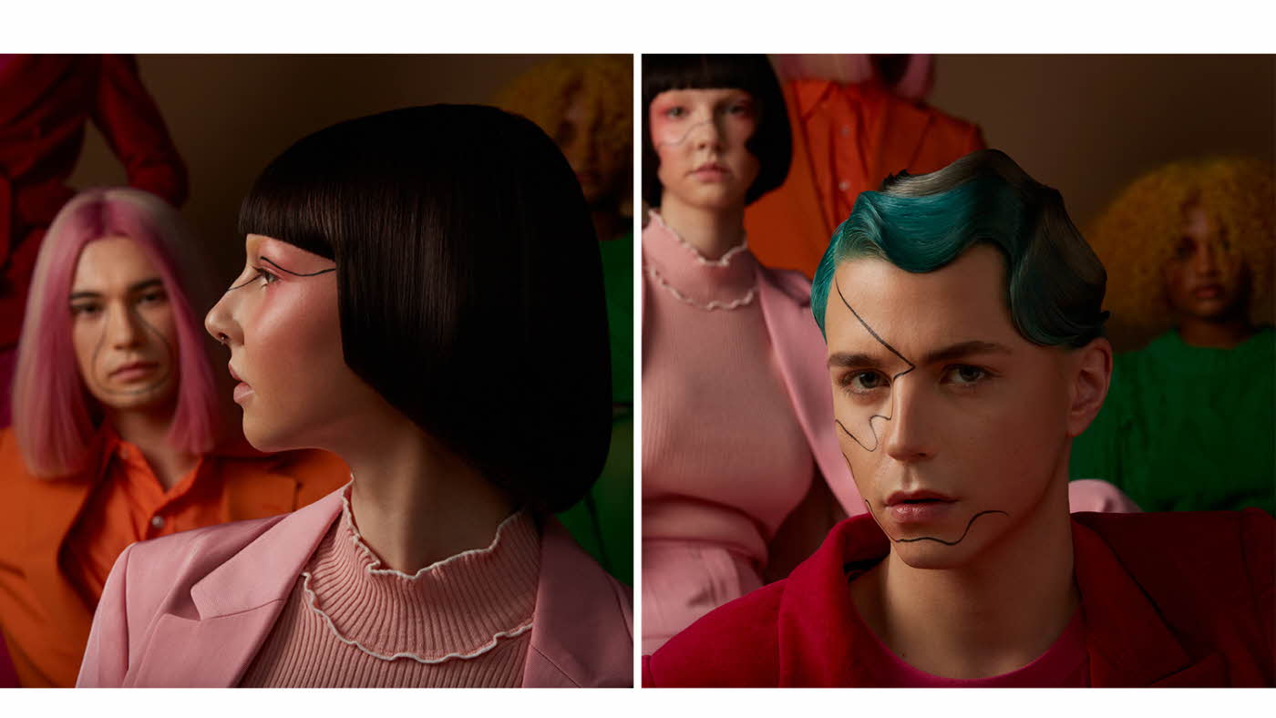 Kreative bilder som viser kunst og frisyrer fra Adam og Eva