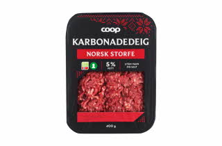 En pakke med Coop karbonadedeig.