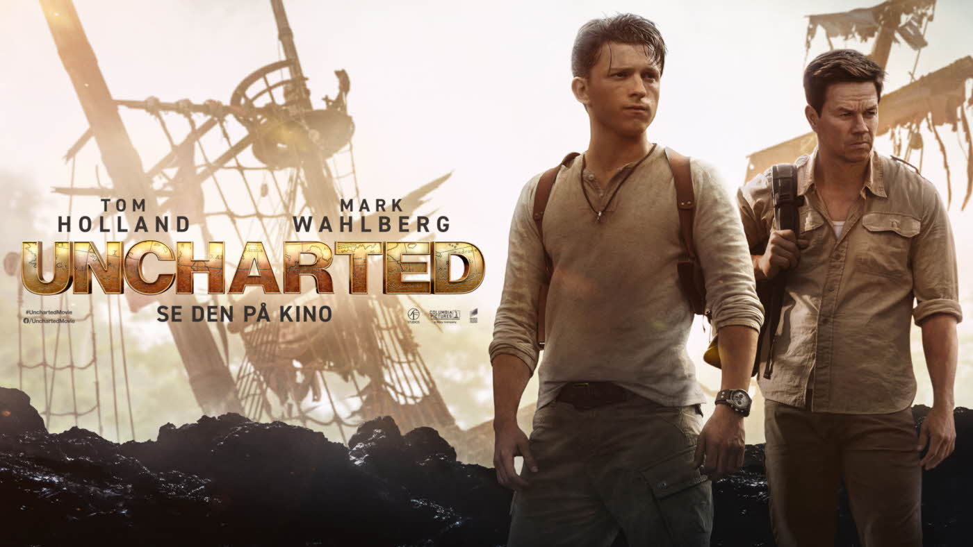 Bilde av filmen Uncharted med Tom Holland og Mark Wahlberg