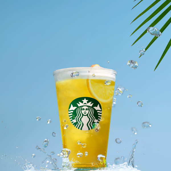 Starbucks summer refreshas orange mango saltet caramell Passionfruit Raspberry Cream og frappe caramel