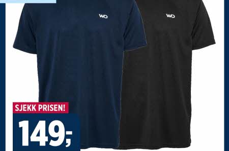 WO T-shirt herre kr 149,-