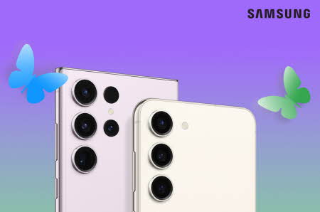 Telefoner og grafiske sommerfugler