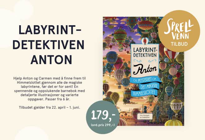 Boken Labyrintdetektiven Anton hos Sprell kr 179,- for Sprell venn tilbud