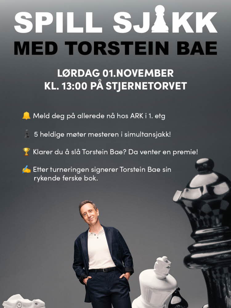 Bilde av Torstein Bae med informasjonstekst om arrangement på Stjernetorvet
